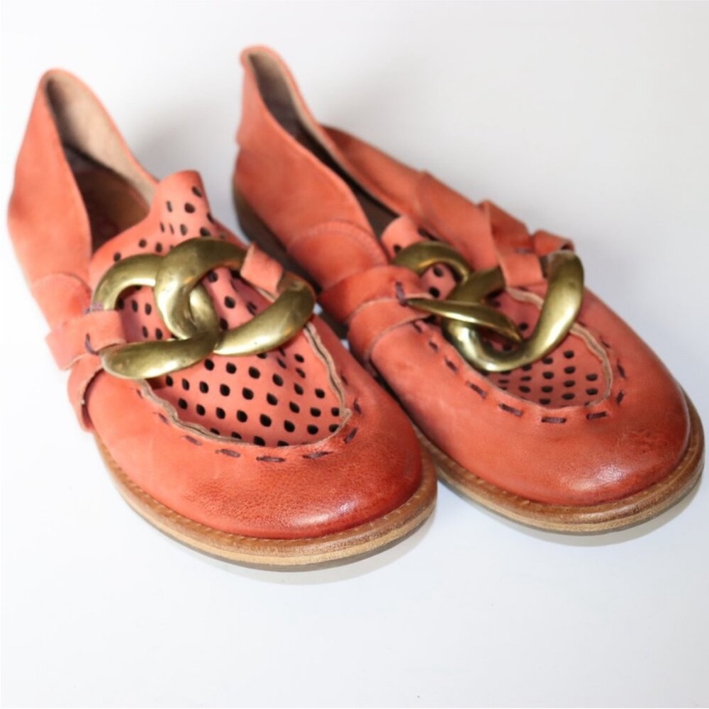 A.S. 98 Zander Womens Red Leather Slip On Loafer Flats Shoes 41 NWOT - Picture 8 of 8